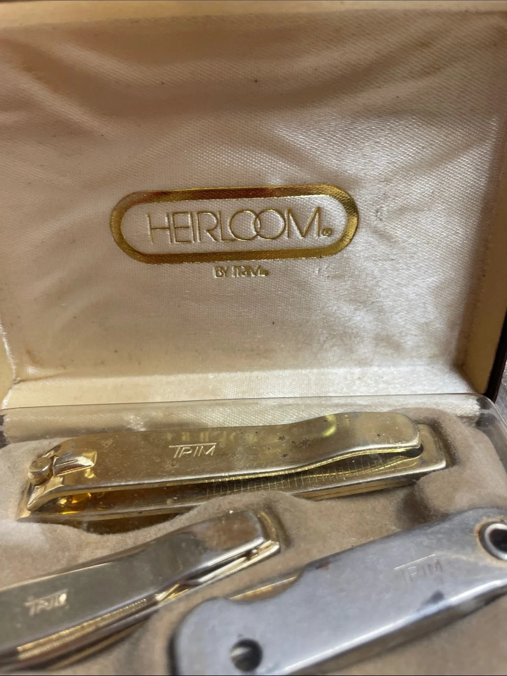 Vintage Heirloom Silver & Gold Nail Clippers Set – Women Skincare Tools